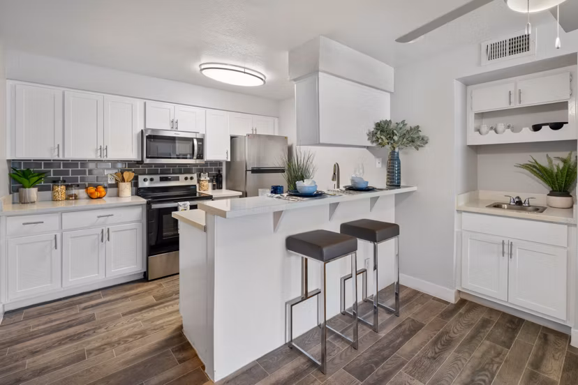 kitchen at Station 21 Apartments