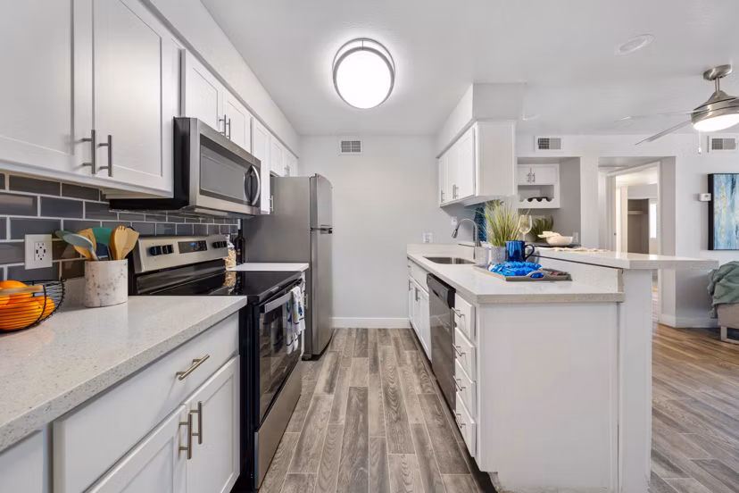 kitchen at Station 21 Apartments