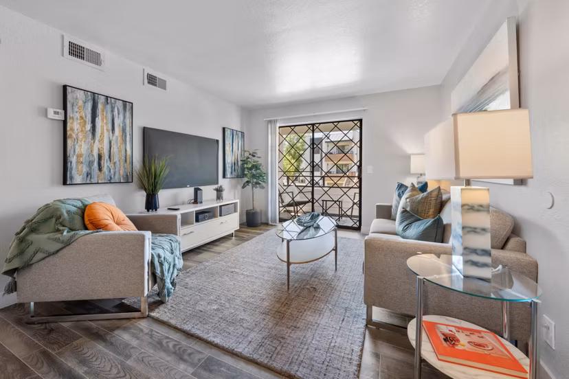 living room at Station 21 Apartments