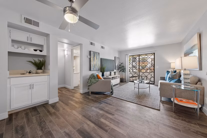 living room at Station 21 Apartments