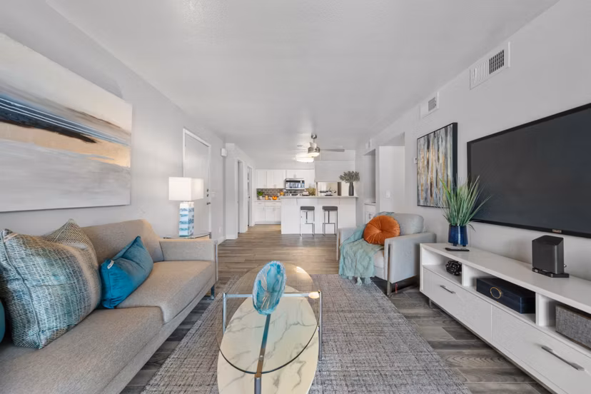 living room at Station 21 Apartments