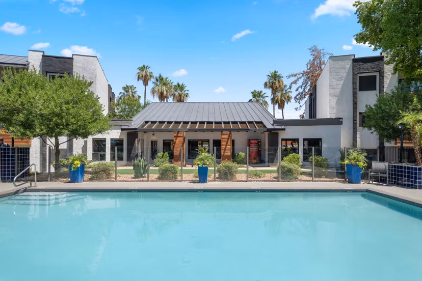 pool at Station 21 Apartments