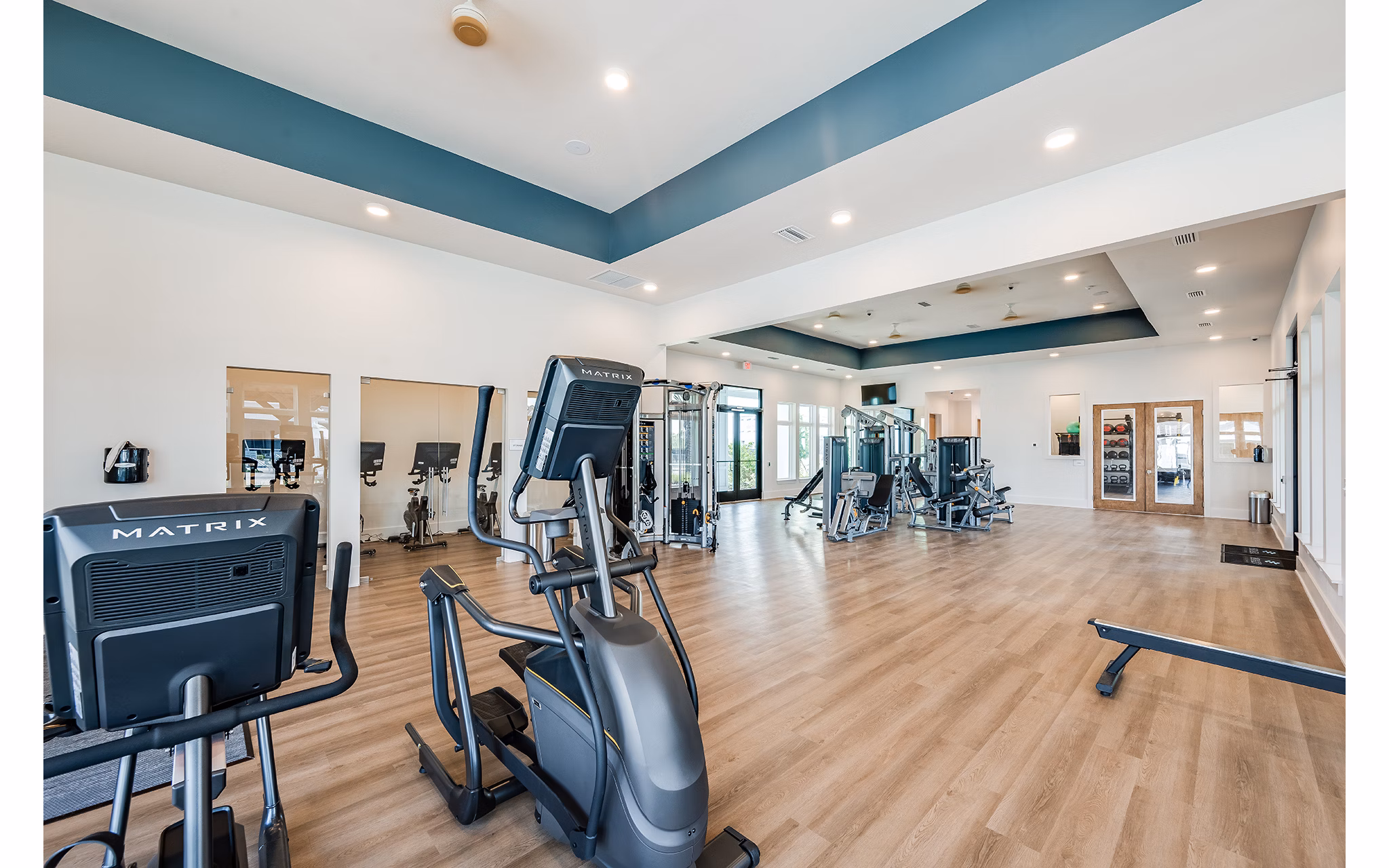 fitness center at Abrazo at Four Corners Apartments 