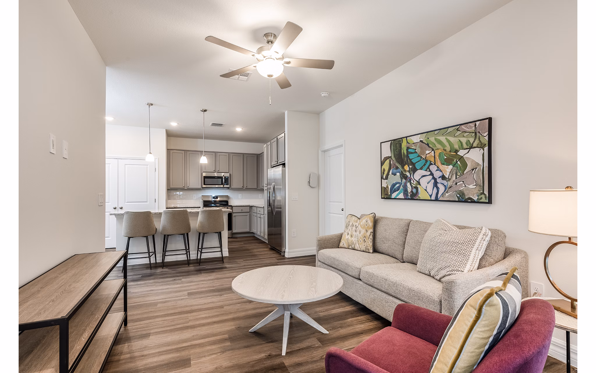 living room at Abrazo at Four Corners Apartments 