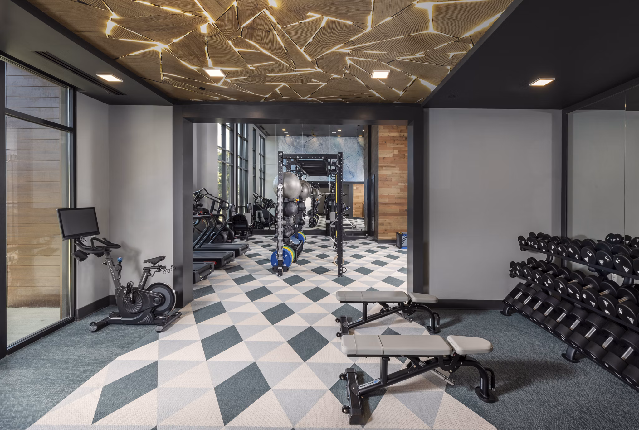 fitness center at Broadstone West End Apartments 