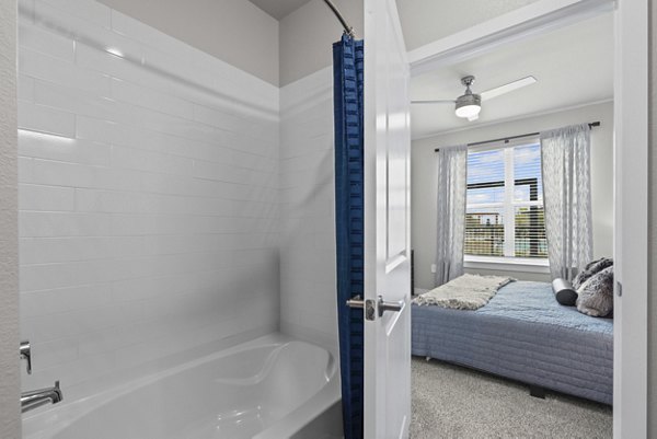 bathroom at Peak at 1385 Apartments