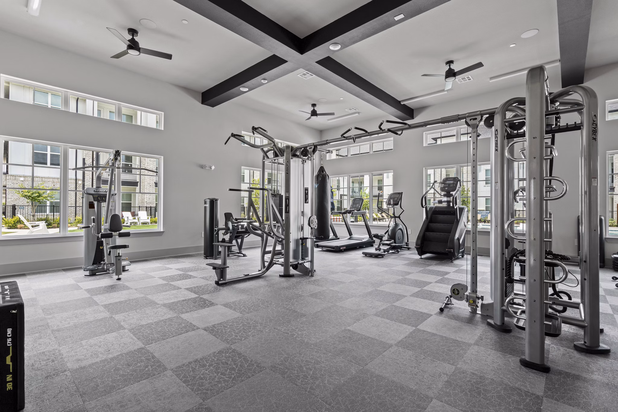 fitness center at Peak at 1385 Apartments