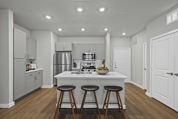 kitchen at Peak at 1385 Apartments