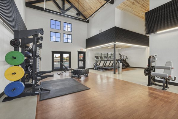 fitness center at Solace at the Ranch Apartments