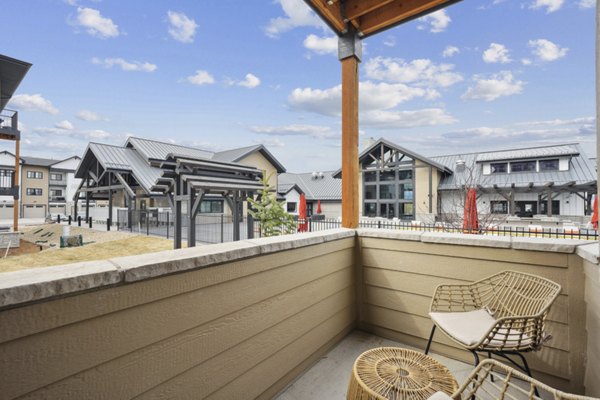patio at Solace at the Ranch Apartments