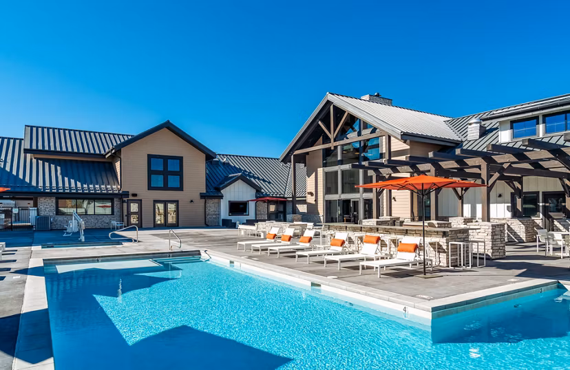 pool at Solace at the Ranch Apartments
