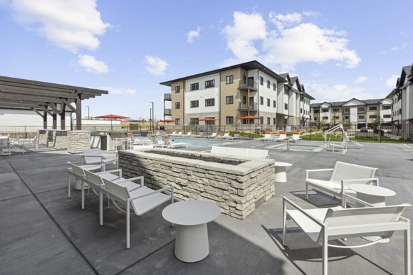 fire pit at Solace at the Ranch Apartments