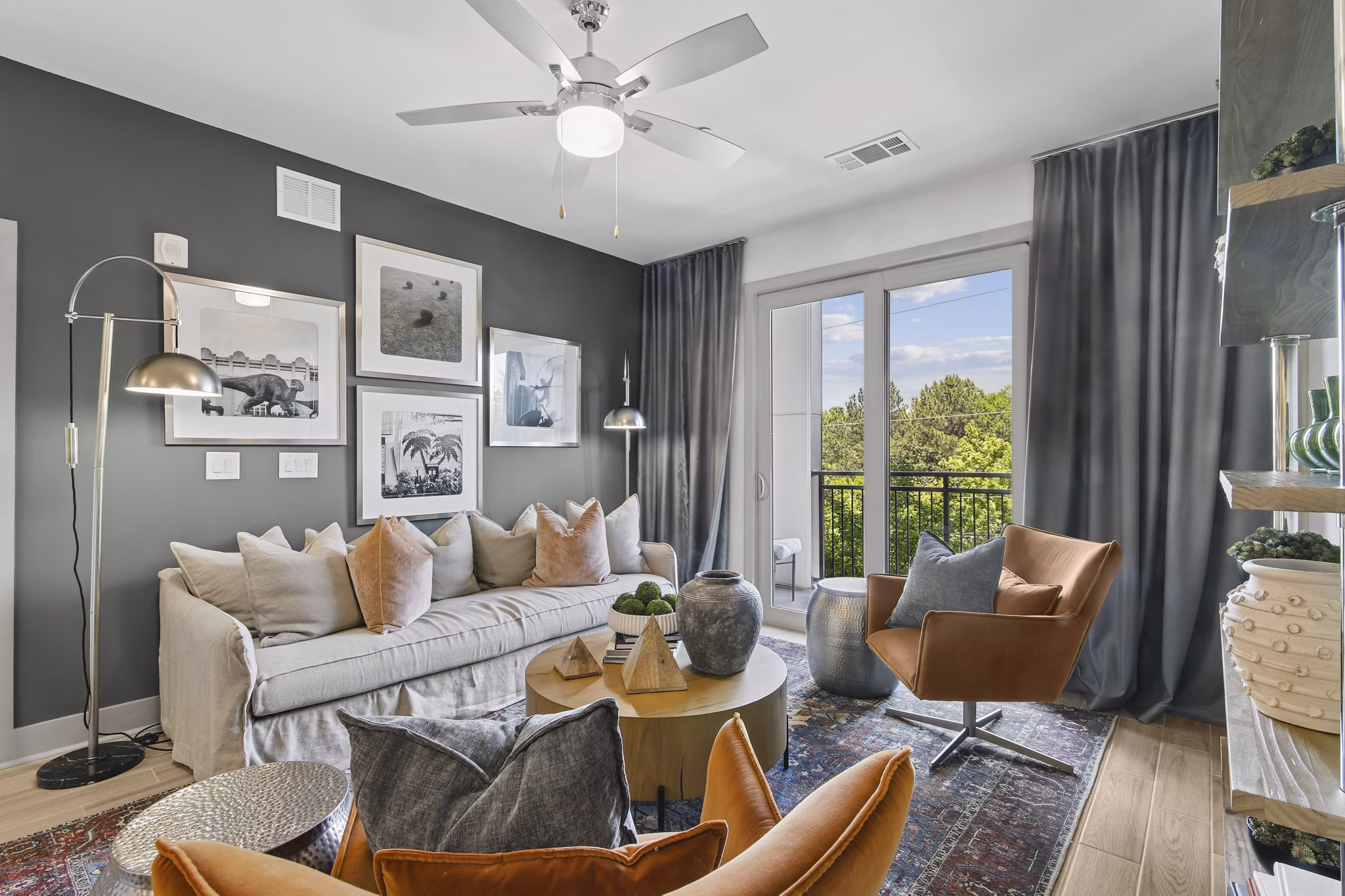 Living Room at Connect Decatur Apartments