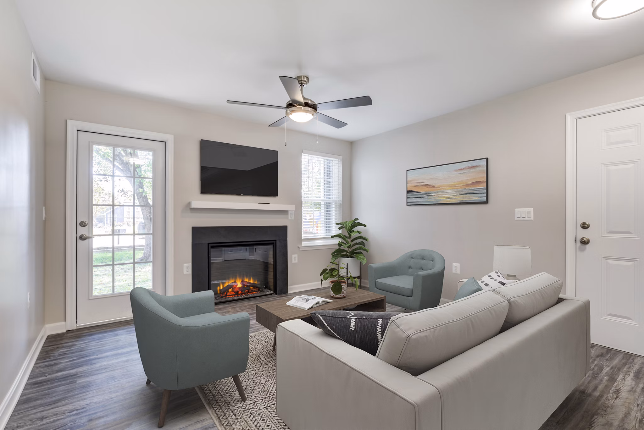 living room at Chase Heritage Apartments 