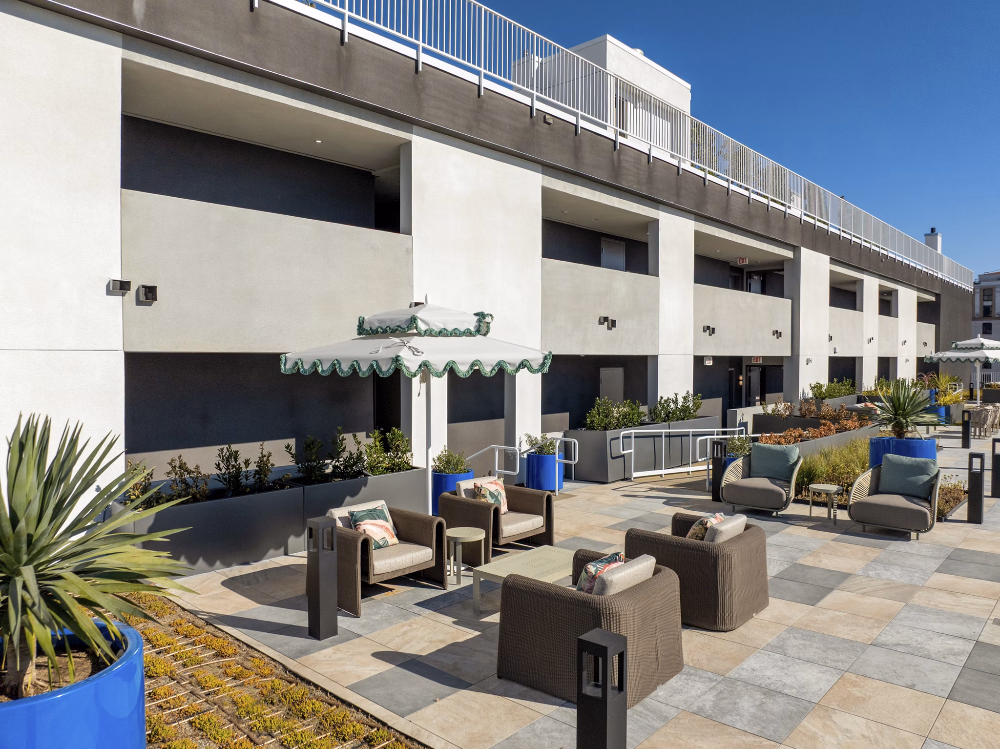 patio at West 5th LA Apartments