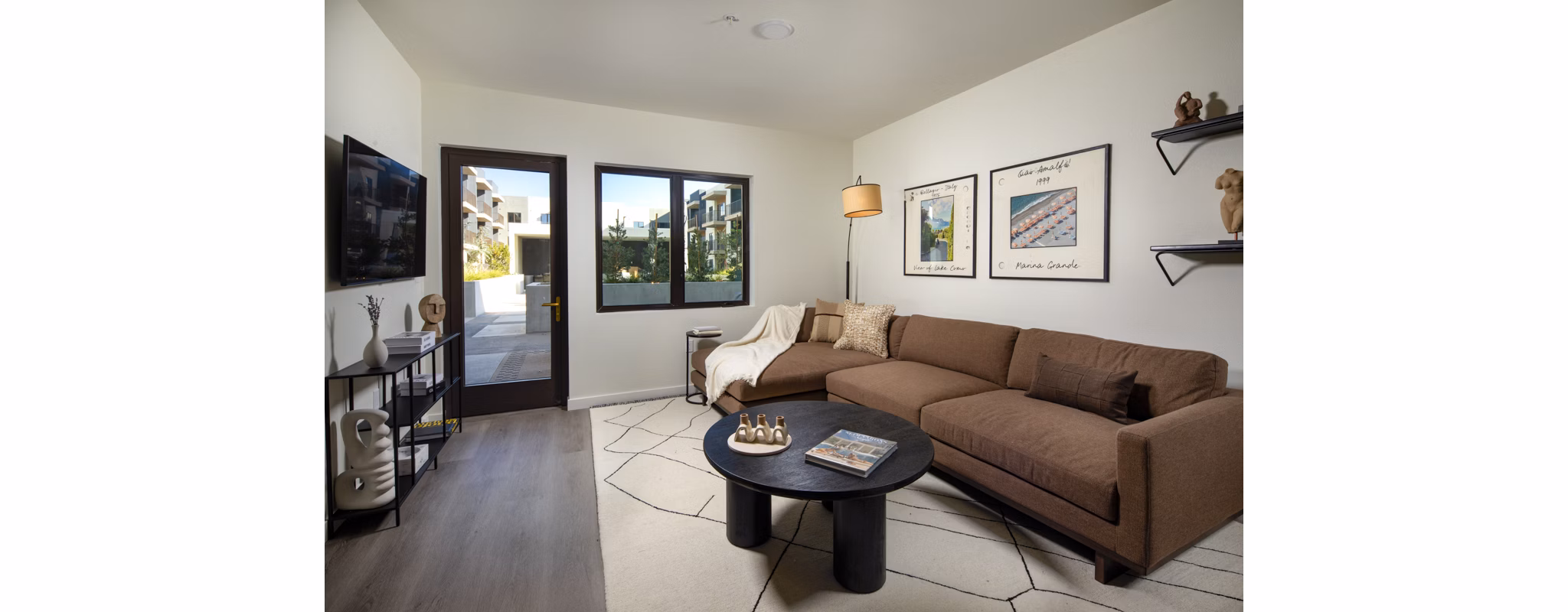 Living Room at The Monroe Apartments