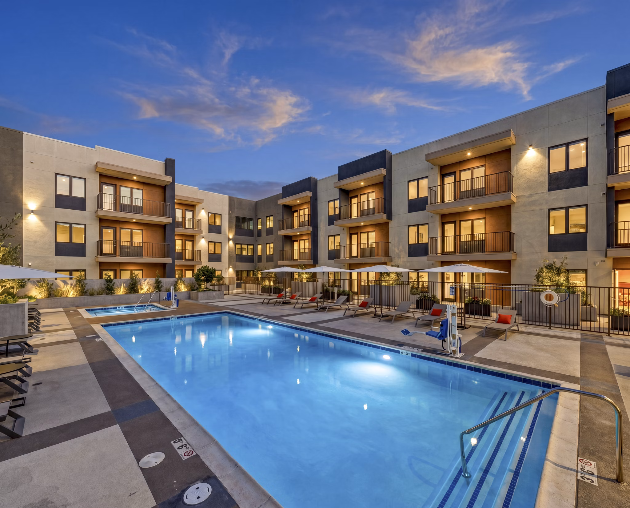 Pool at The Monroe Apartments