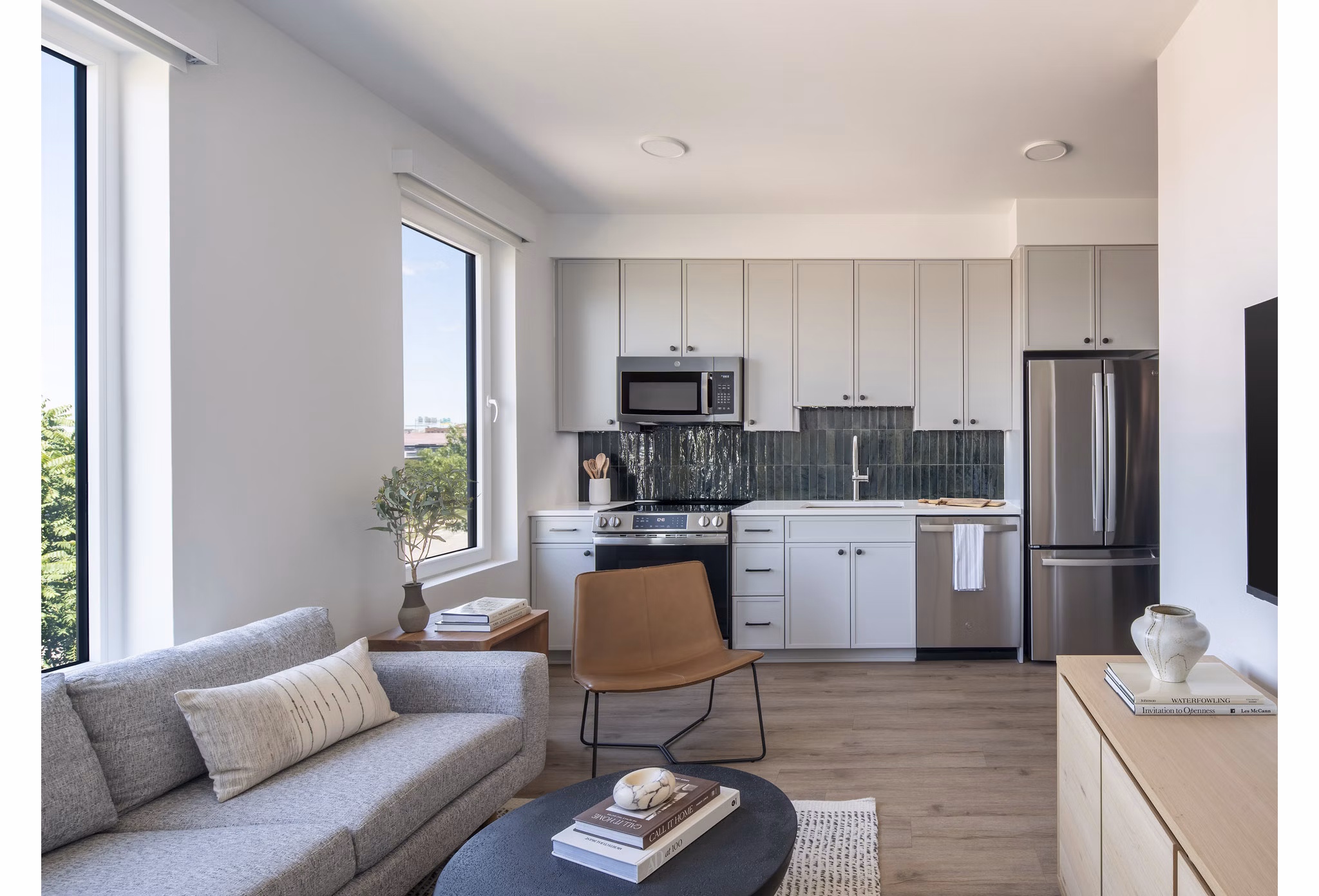 living room at The Frank Apartments