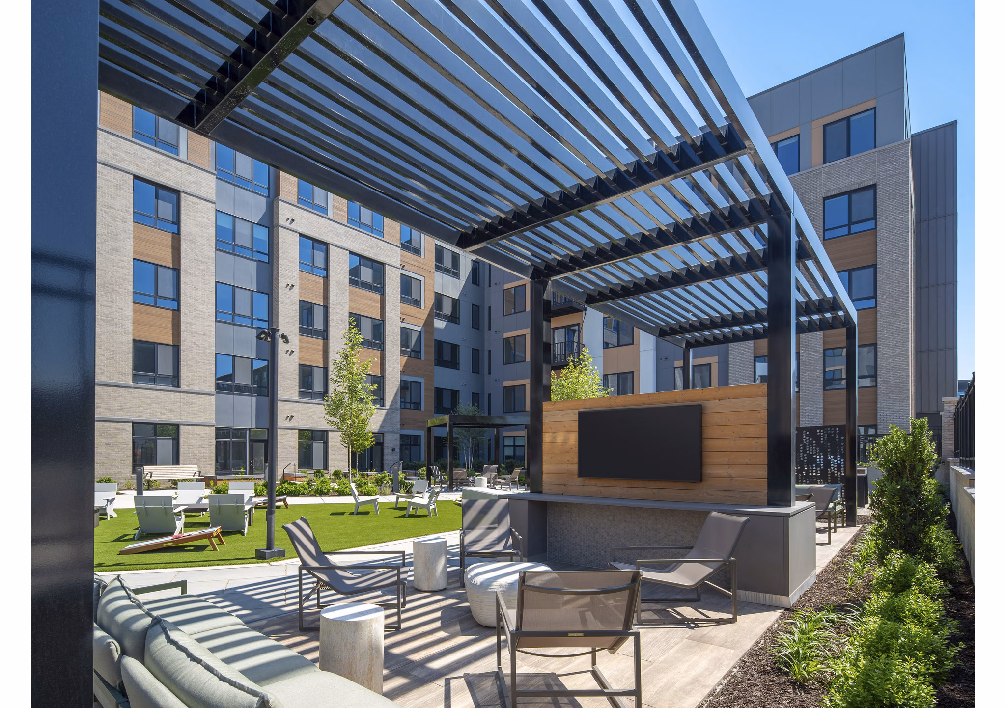 grill area at The Frank Apartments