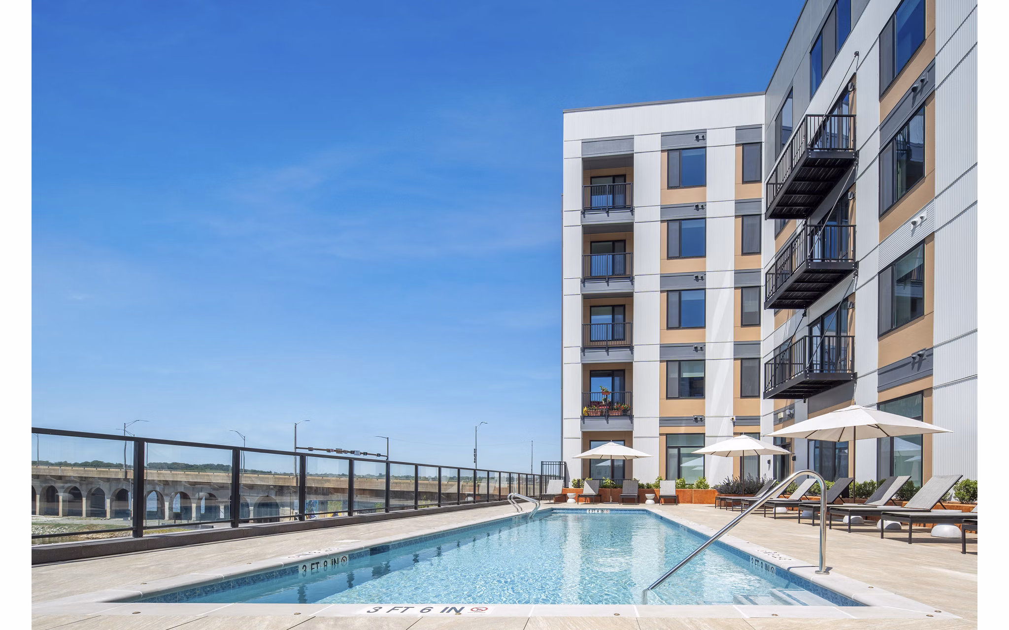 pool at The Frank Apartments