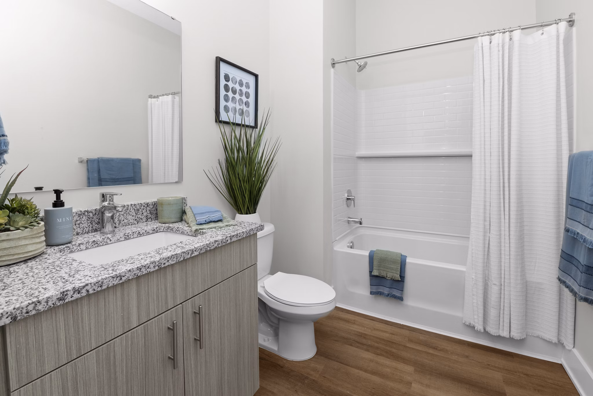 bathroom at NOVI at Concord Apartments