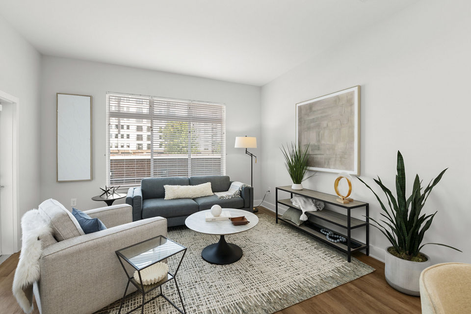 living room at NOVI at Concord Apartments