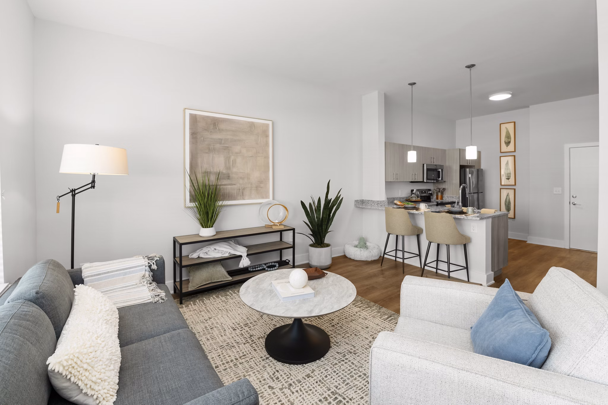 living room at NOVI at Concord Apartments