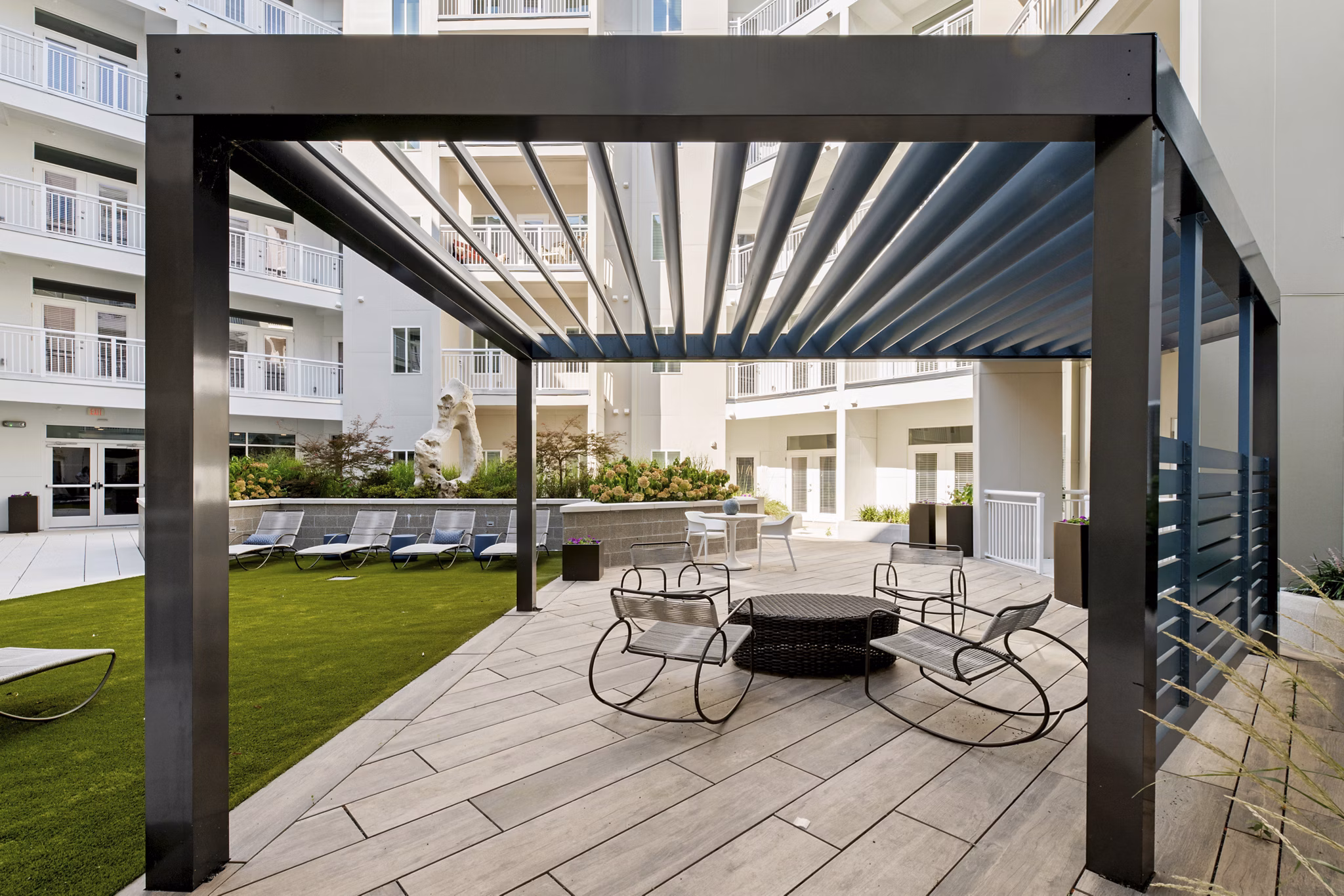 patio at NOVI at Concord Apartments