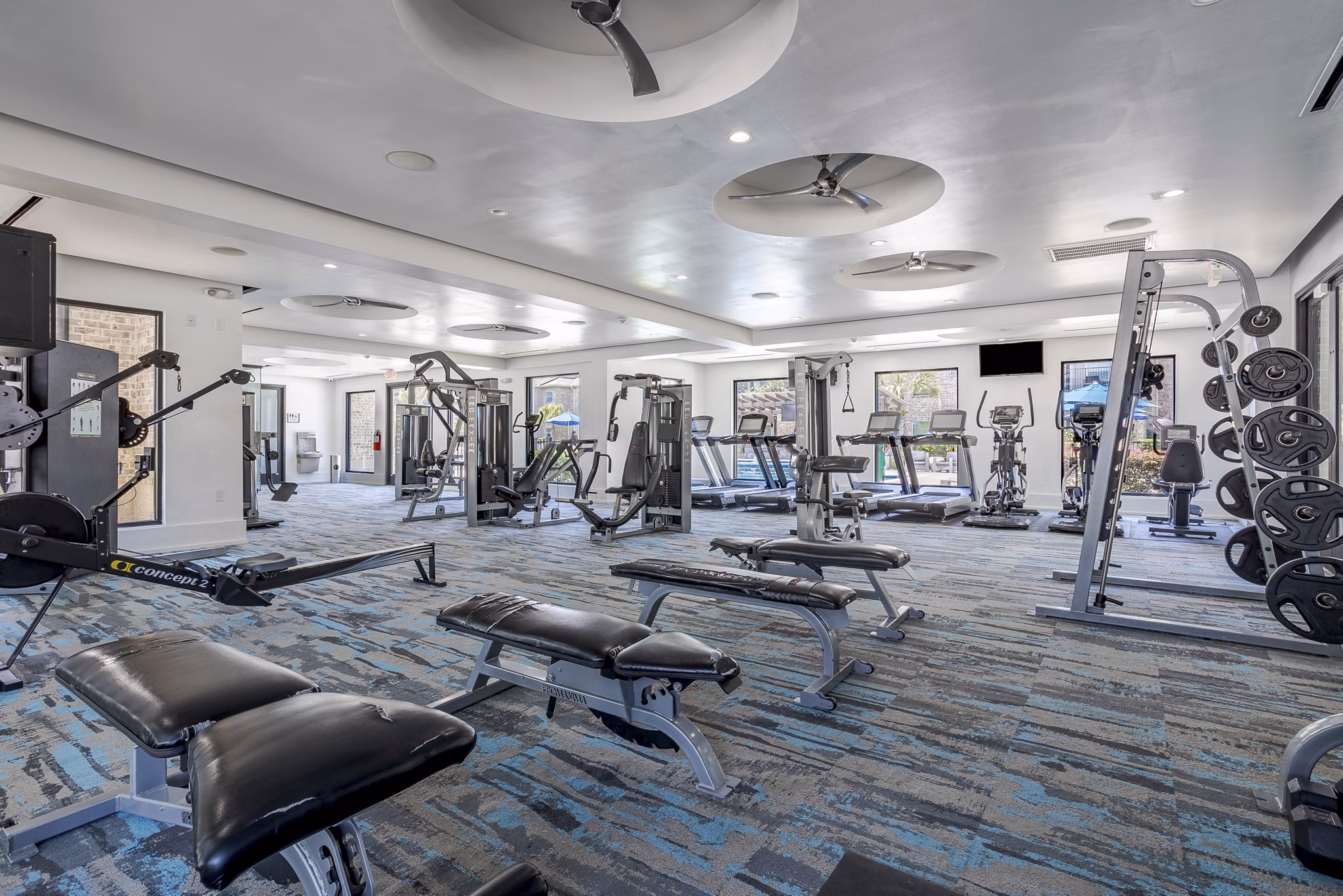 fitness center at Town Center Crossing Apartments
