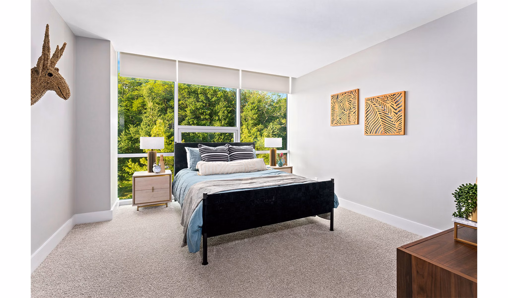 bedroom at Highland House Tower Apartments