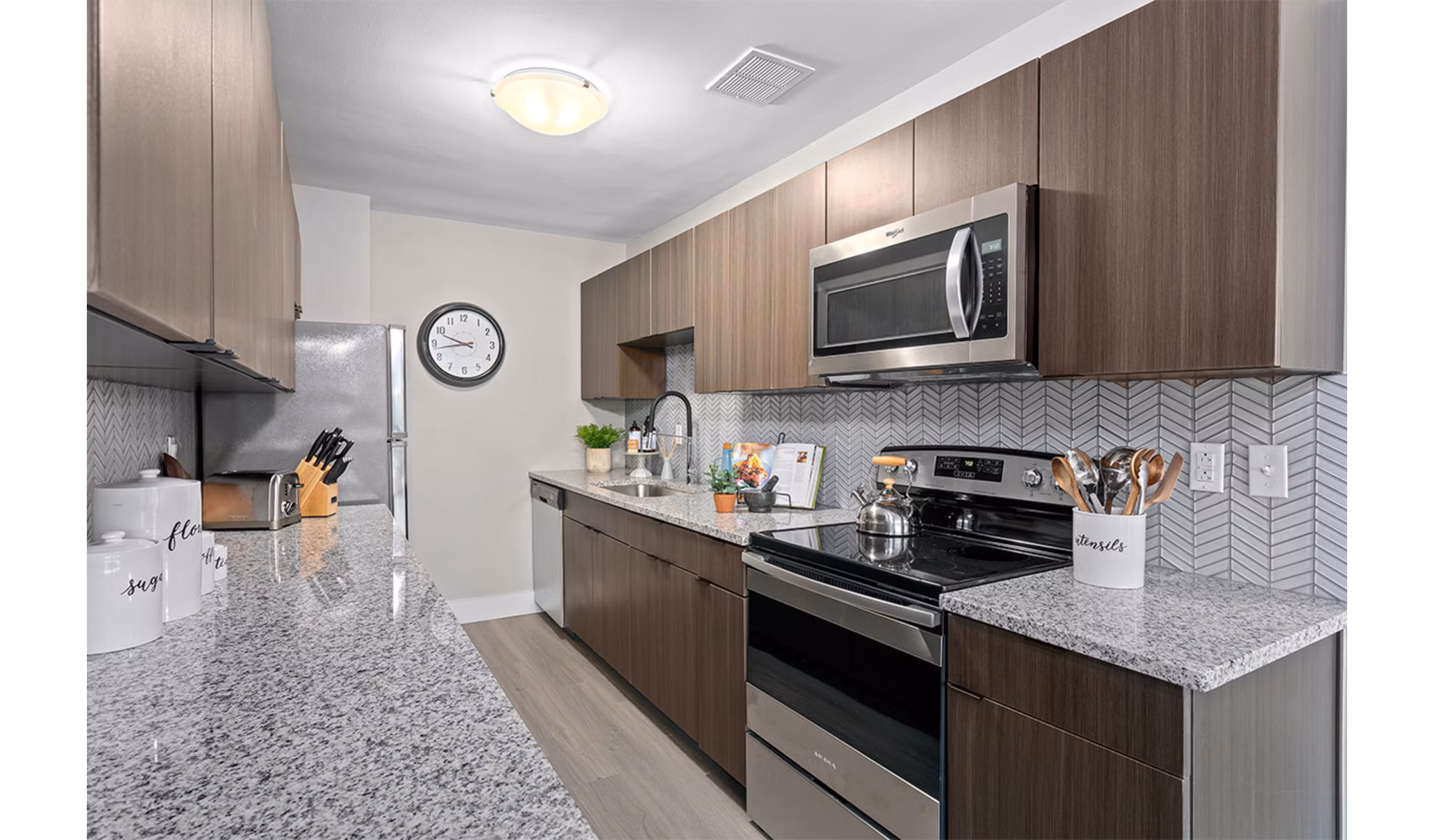 kitchen at Highland House Tower Apartments