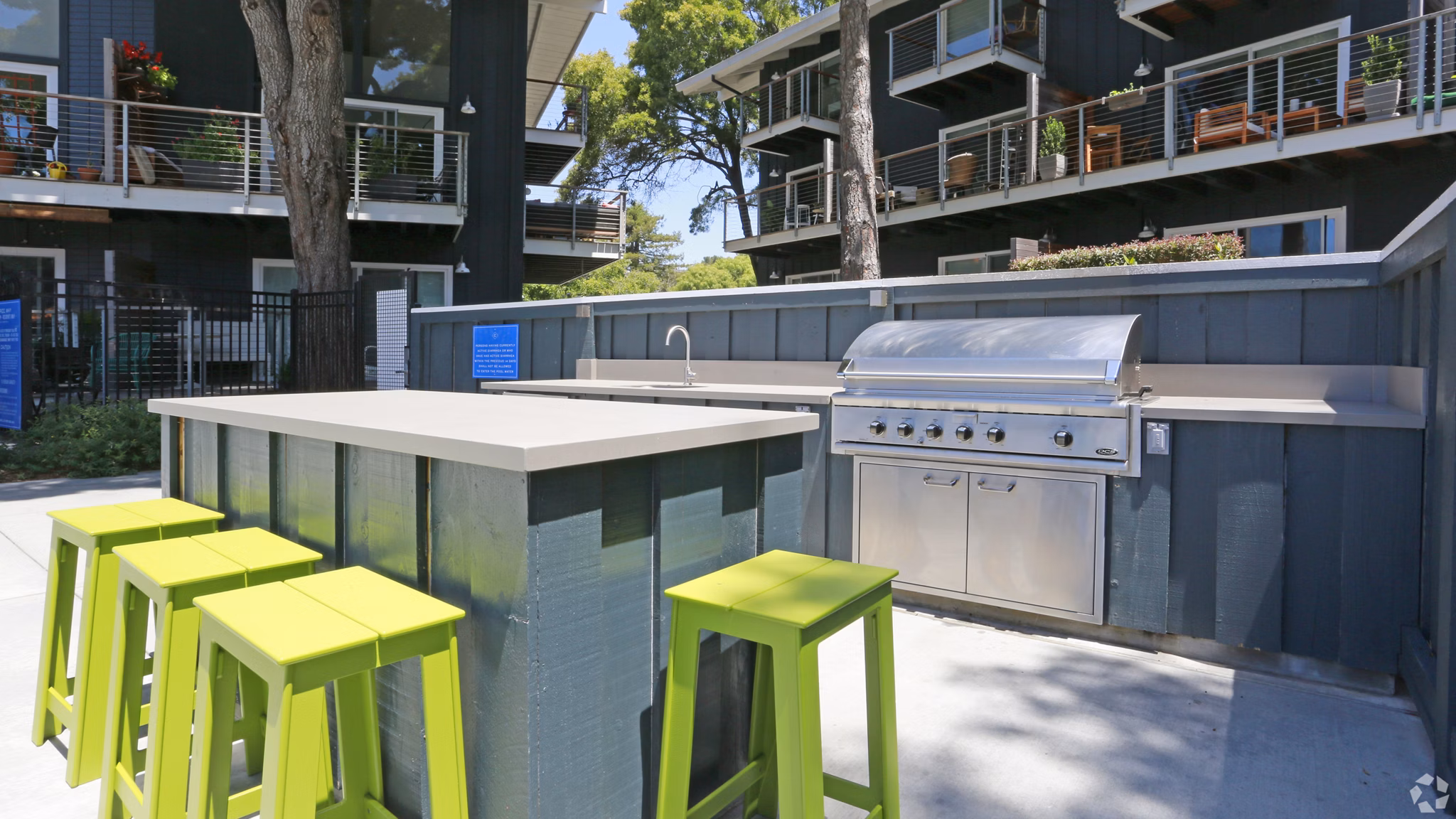 grill area at The Cove at Tiburon Apartments