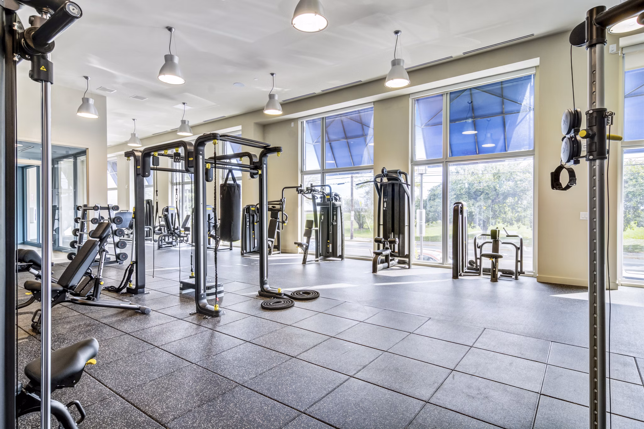 fitness center at The Robinson Apartments