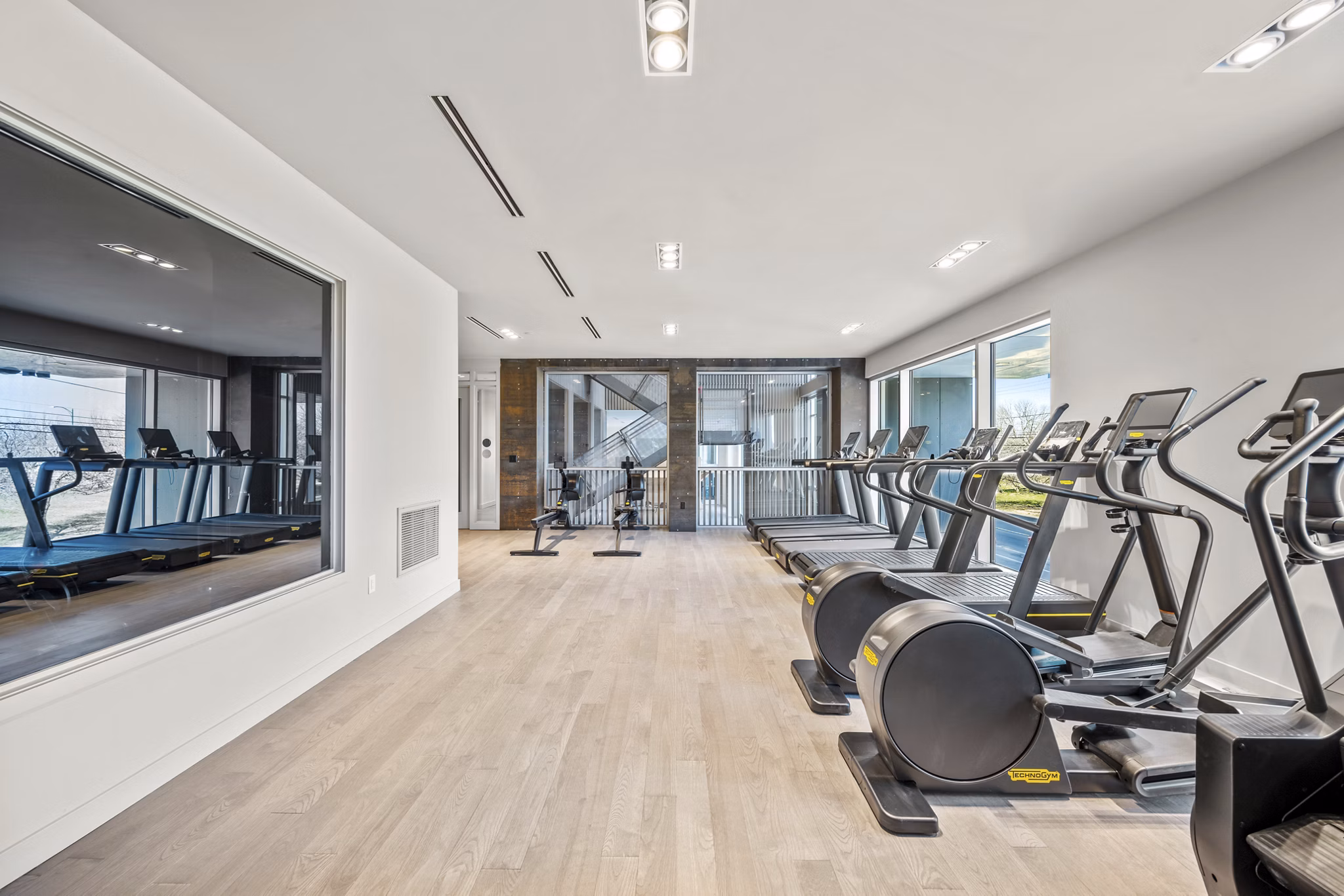 yoga/spin studio at The Robinson Apartments