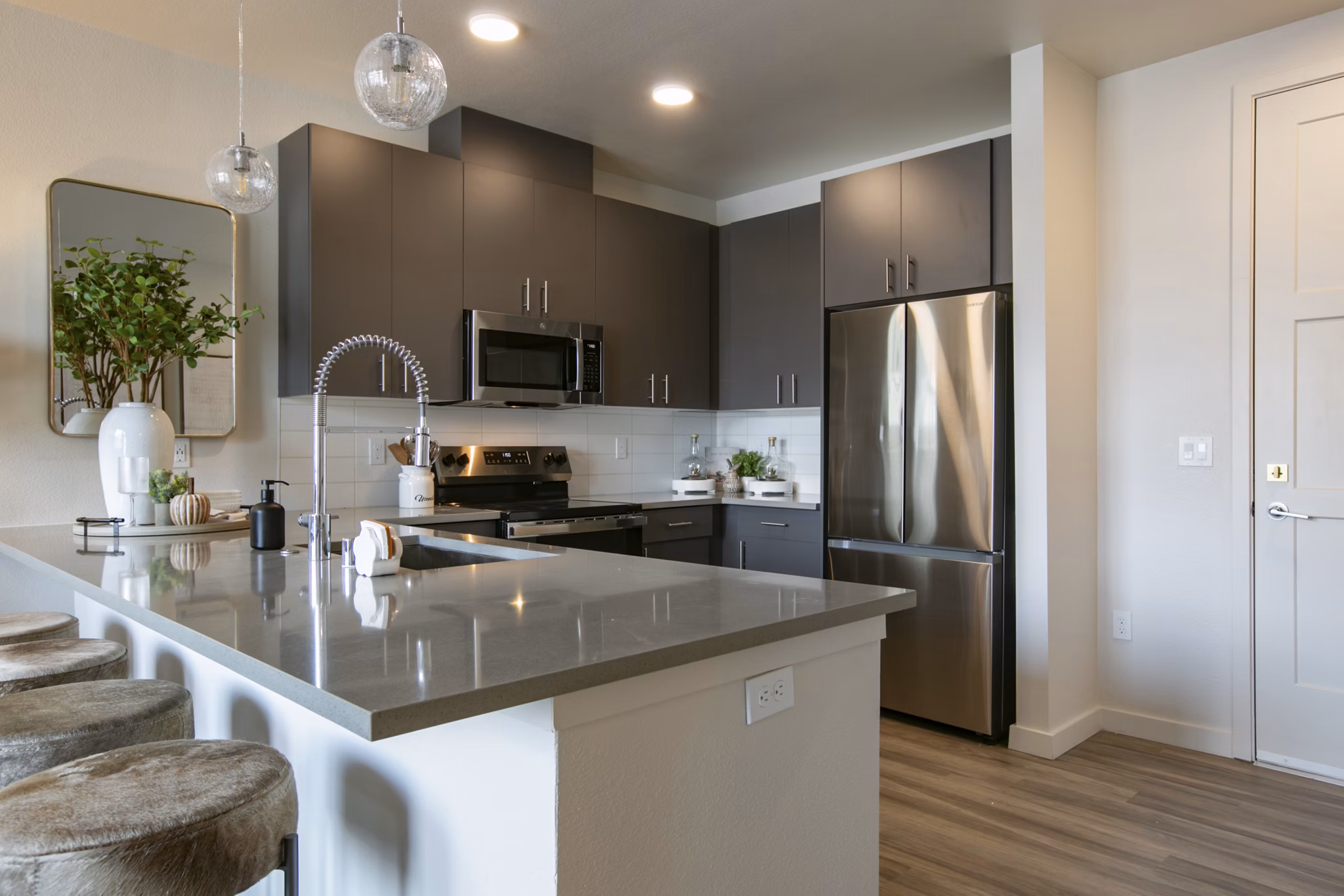 kitchen at The Senary by Allaso Apartments