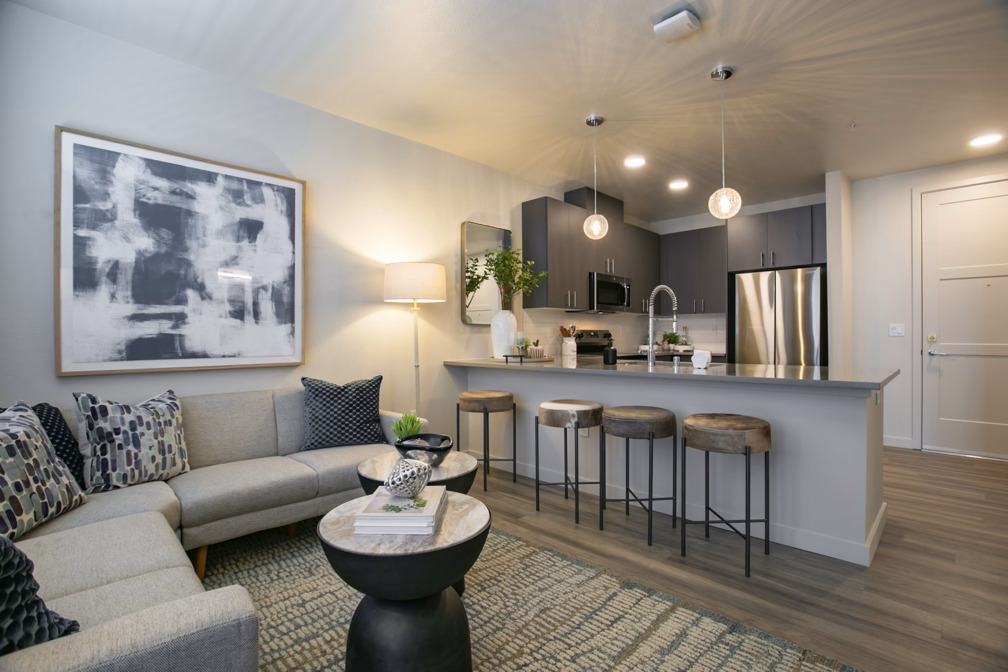 living room at The Senary by Allaso Apartments