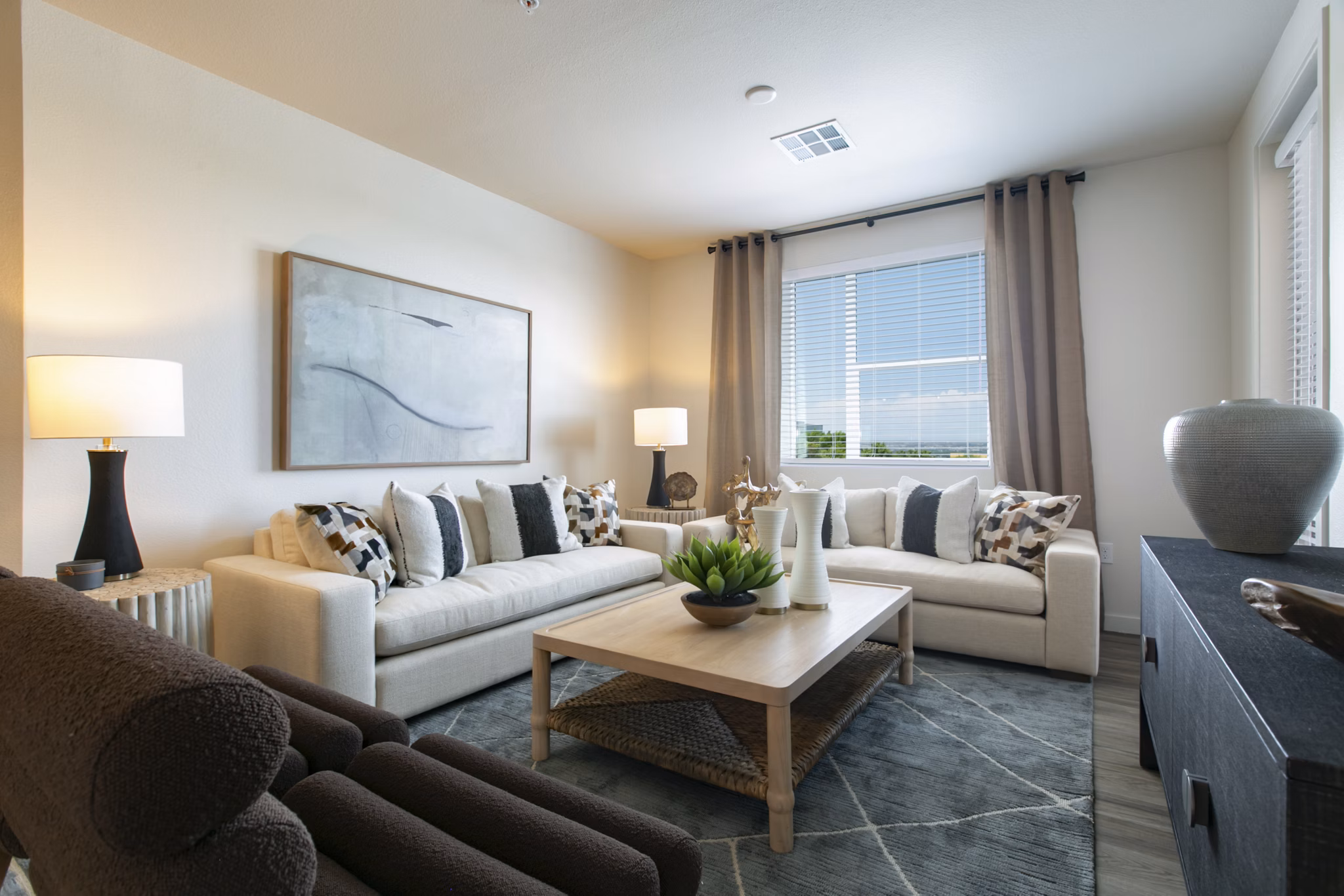 living room at The Senary by Allaso Apartments