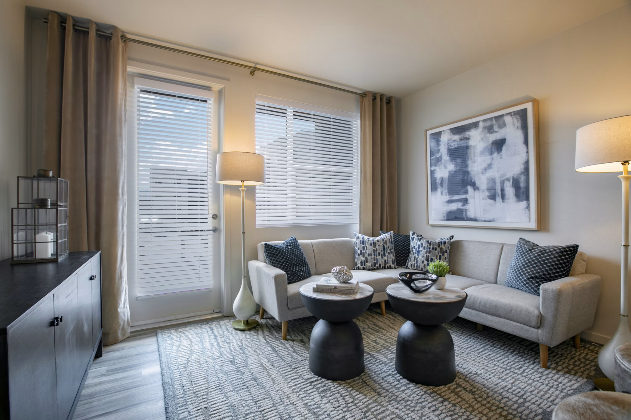 living room at The Senary by Allaso Apartments