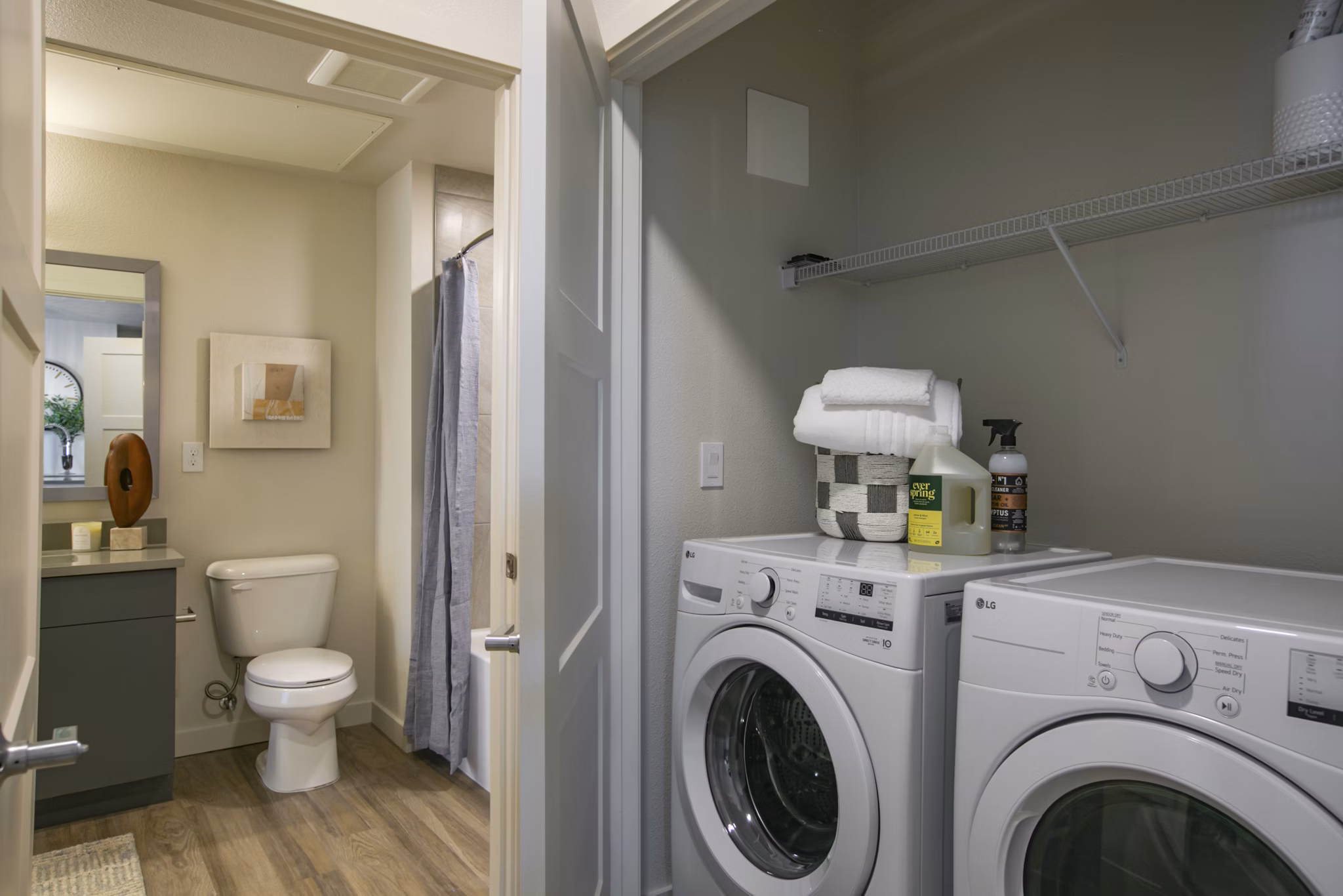 laundry room at The Senary by Allaso Apartments