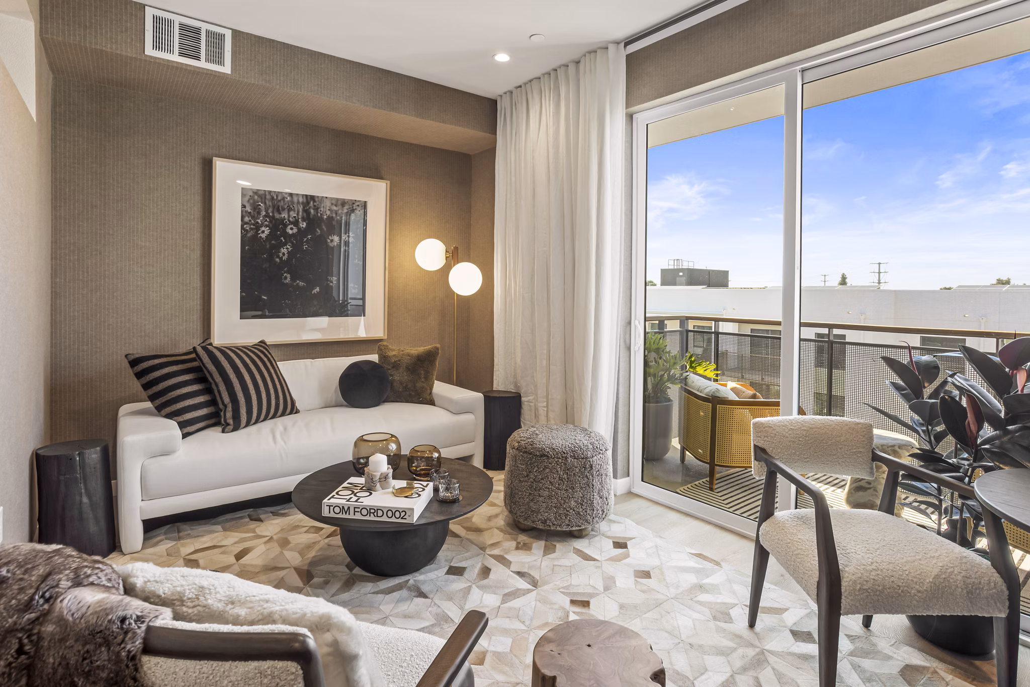 Living Room at Alexan Camellia Apartments
