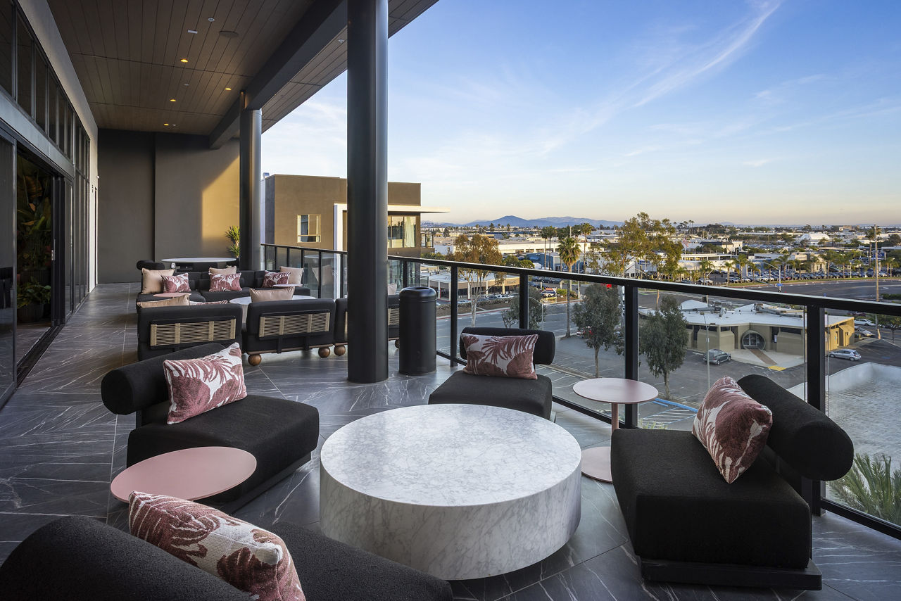 Roof deck at Alexan Camellia