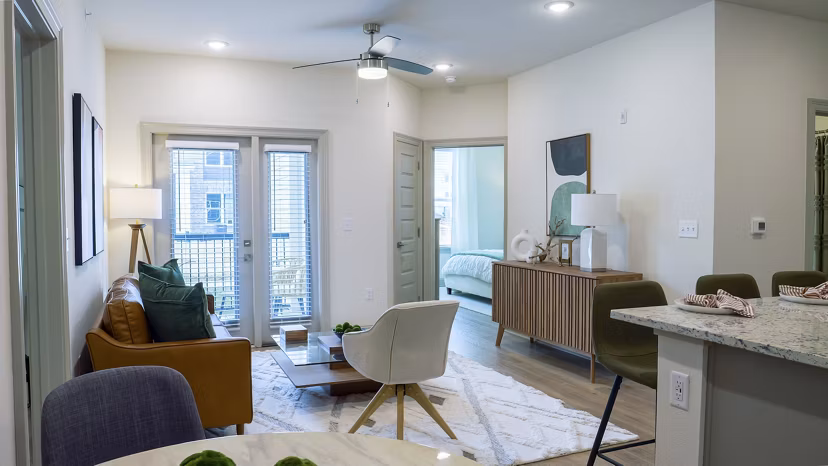 living room at The Waters at Settlers Trace Apartments