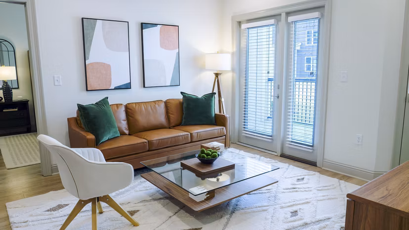 living room at The Waters at Settlers Trace Apartments