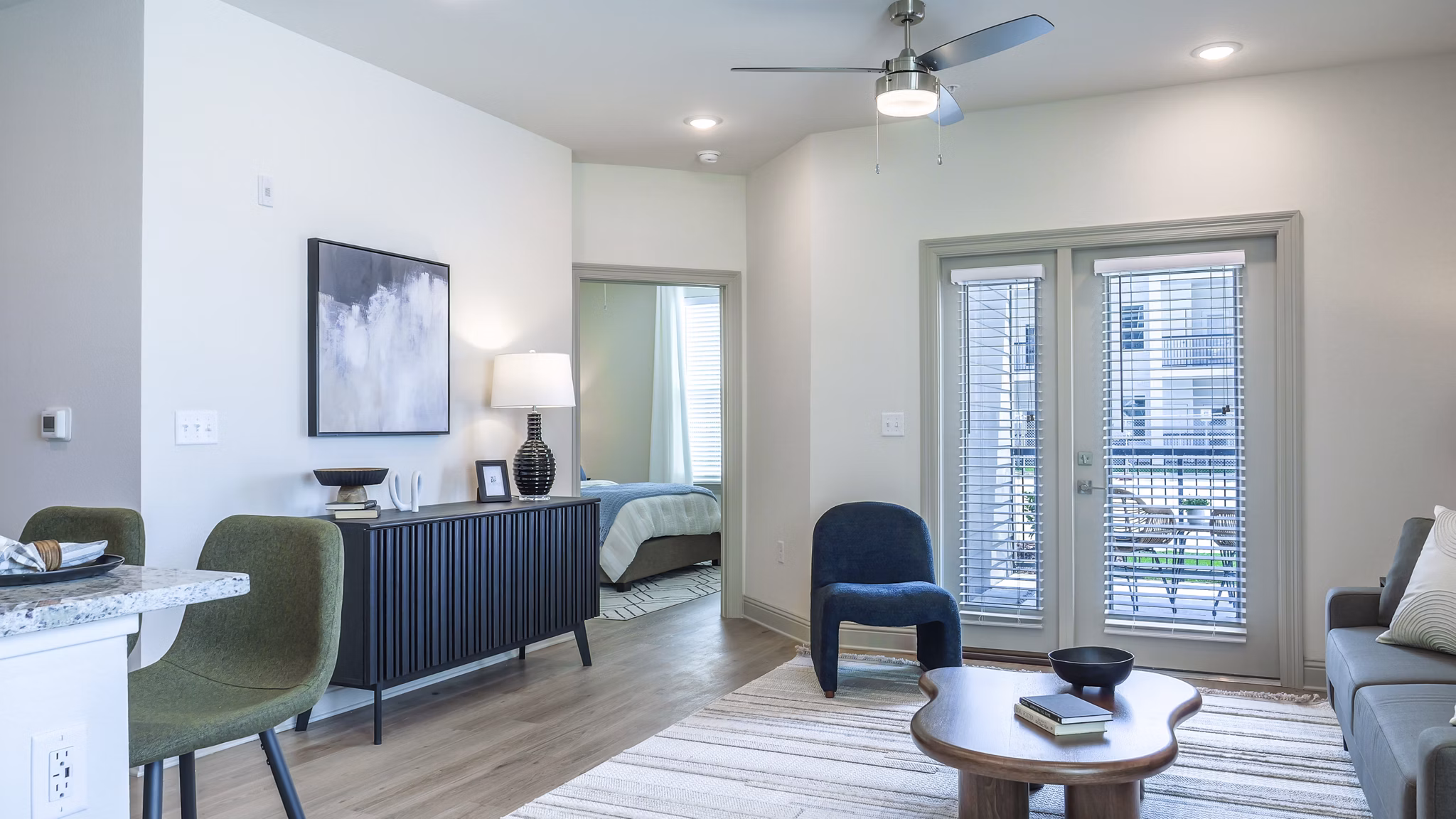 living room at The Waters at West Village Apartments 