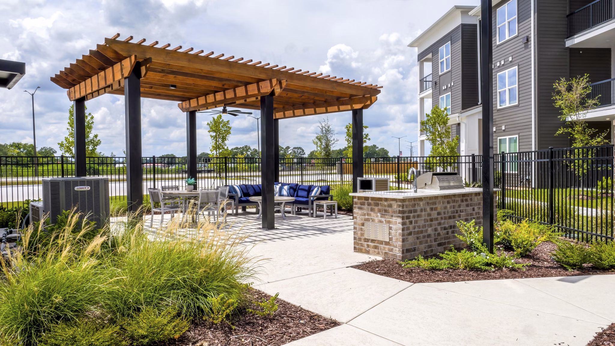 grill area at The Waters at West Village Apartments 