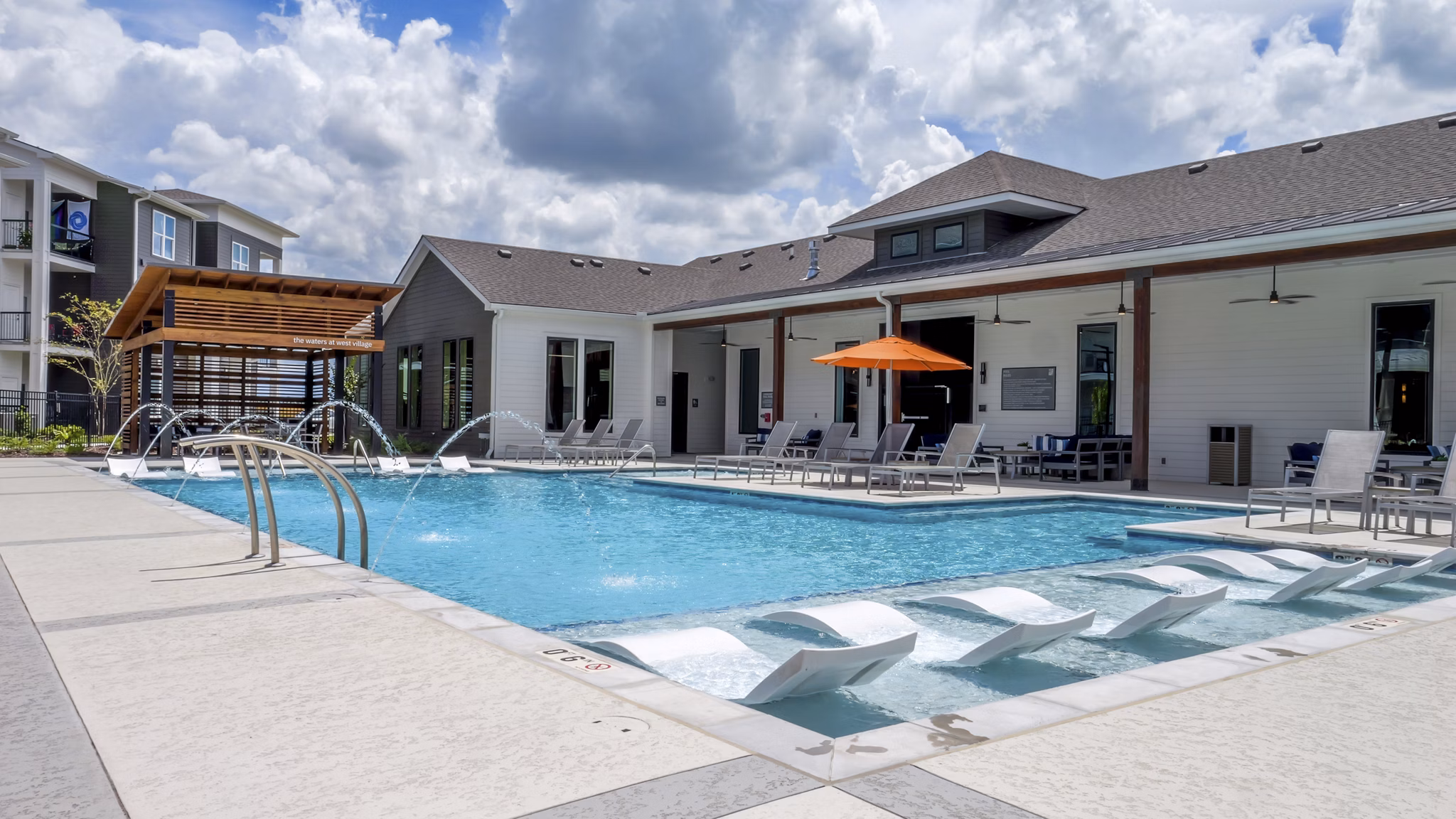 pool at The Waters at West Village Apartments 