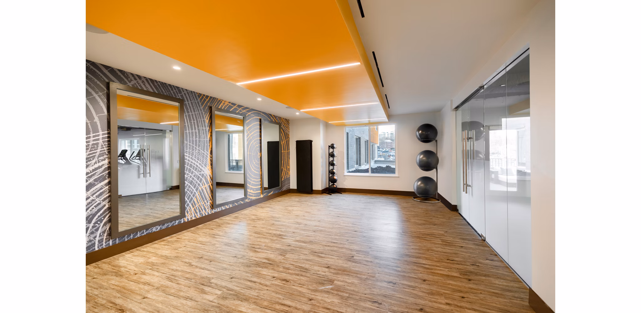 fitness center at Array at West Alex Apartments