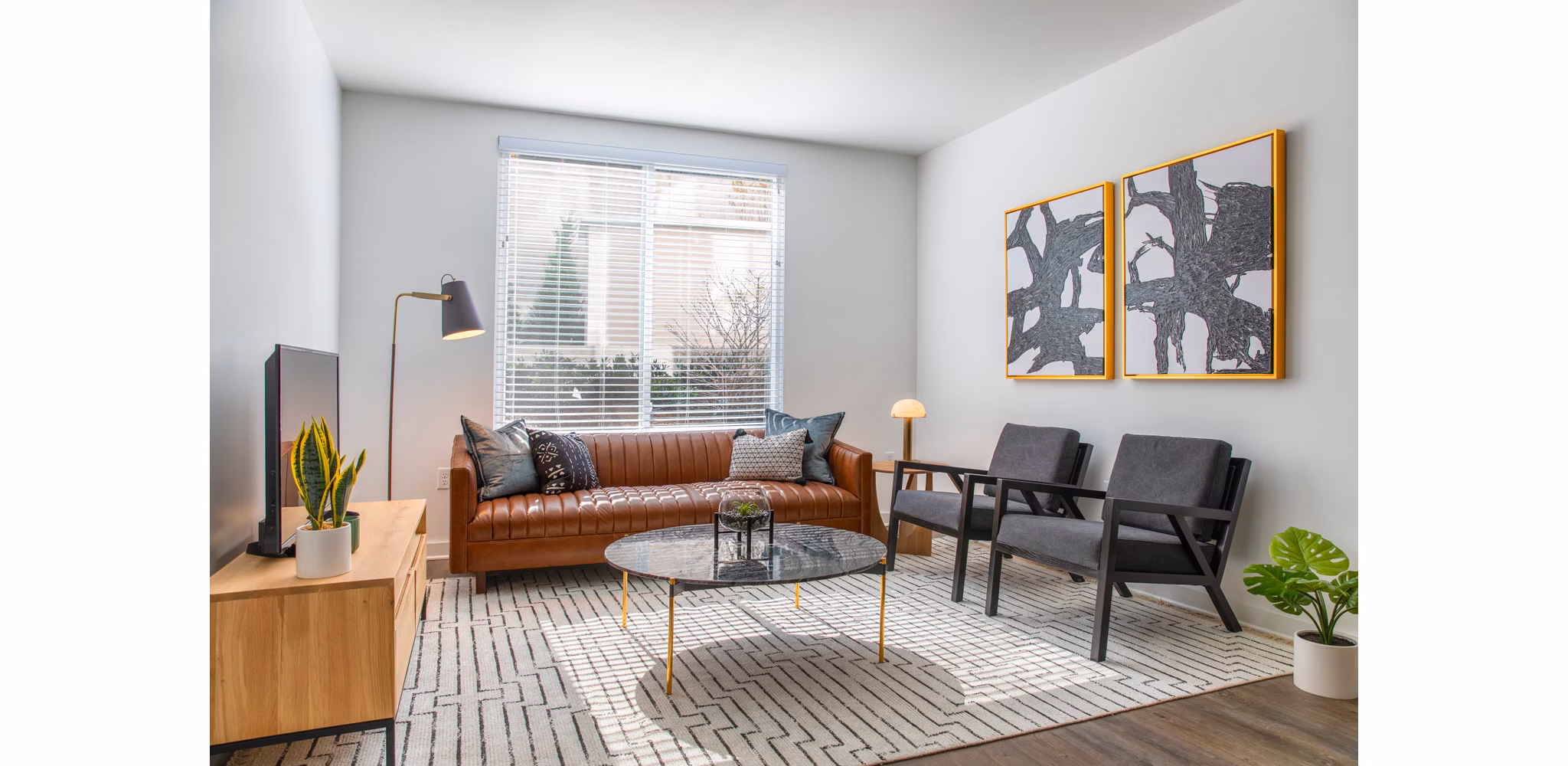 living room at Array at West Alex Apartments