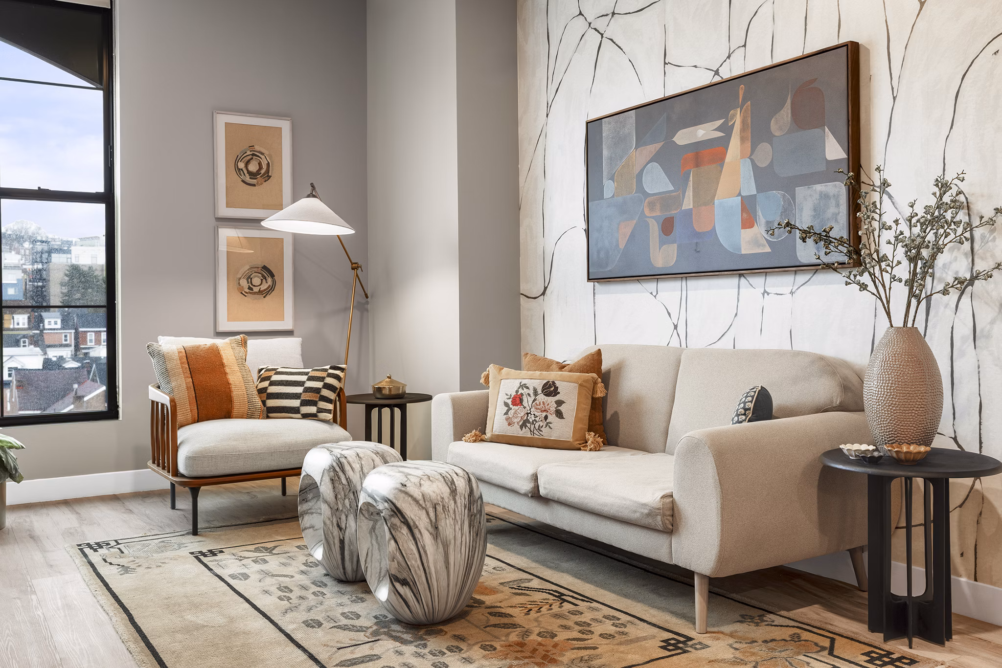 Living Room at Albion Lawrenceville Apartments