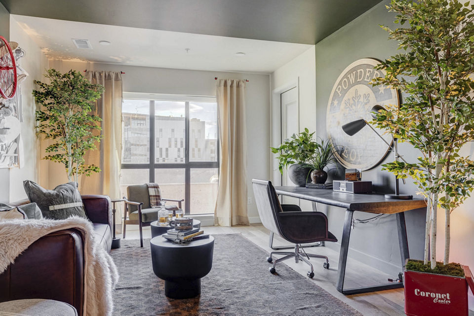 living room at Millhaus Apartments